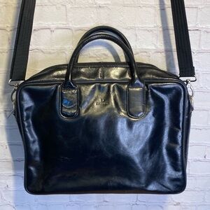 Danier Black Genuine Leather Messenger Bag